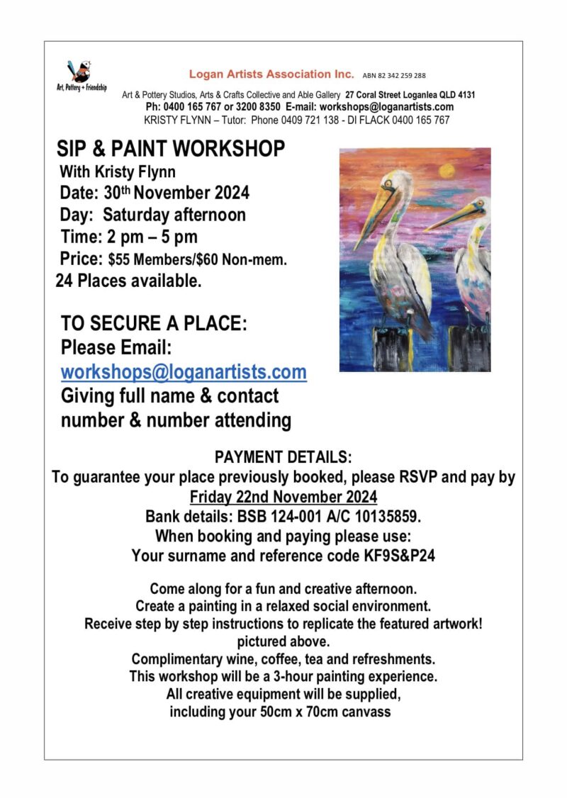 Sip & Paint 20th November 2024 at 2pm